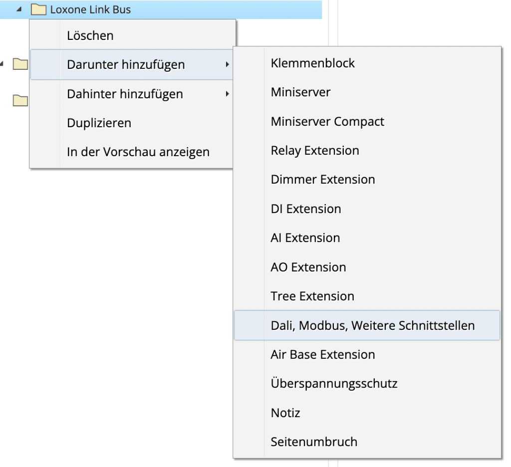 Loxone DALI und Modbus Extension
